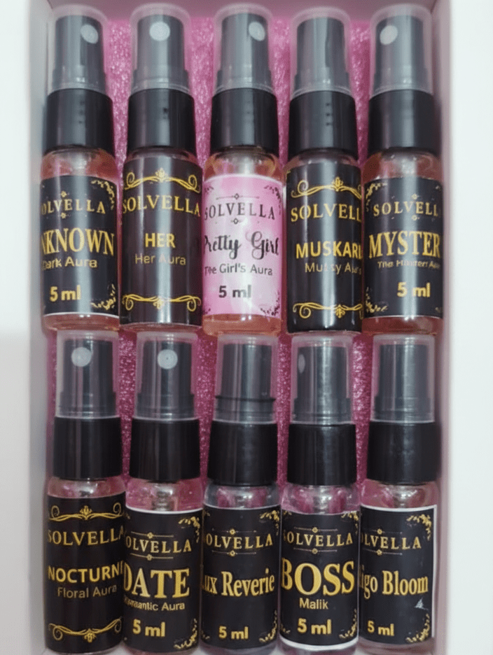 Solvella Tester Pack for female and unisex (5 ml * 10 Perfumes)
